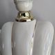 Pied de lampe coquillage en céramique et métal doré- vintage