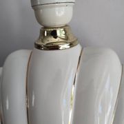 Ceramic and gold metal shell lamp base - vintage