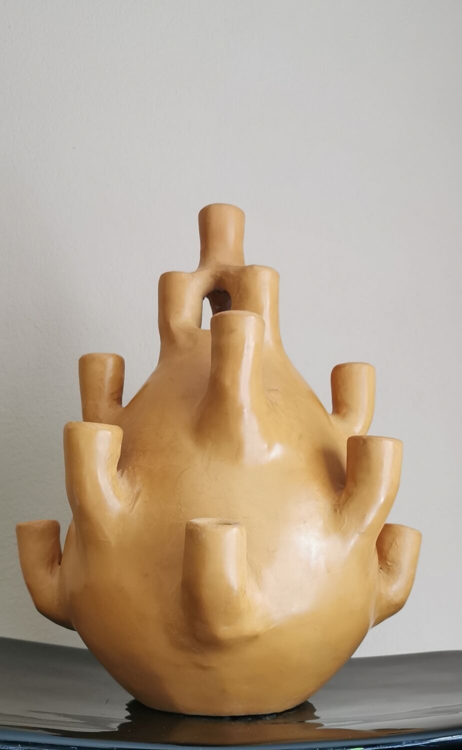 Tamgroute terracotta candlestick vase