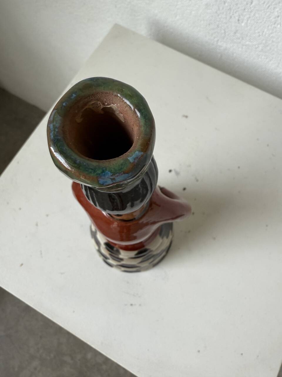 Ceramic candle holder for women, 1920/1930, Soufflenheim