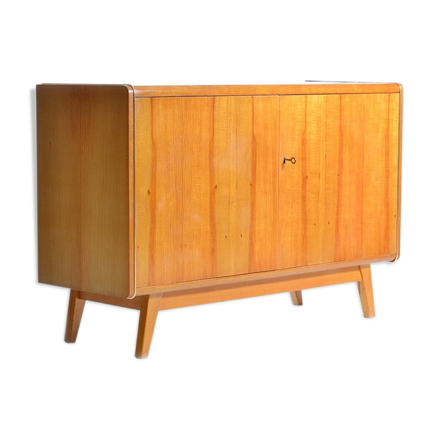 Buffet en bois avec plateau en verre, Jitona 1960