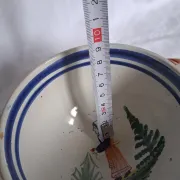 Set of three antique earthenware bowls from HB Quimper, signed.