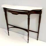 Ebonized Beech Console Table with Portuguese Pink Marble Top, Italy