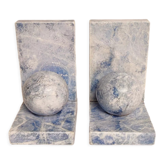Blue marble bookend. Spain, 1970s.