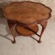 Walnut chippendale-style round coffee table