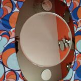 Vintage oval smoked brown mirror