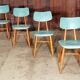 Série de 4 chaise bois Ton 1960