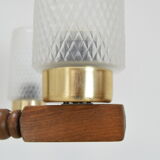 Mid-century wood chandelier  by Inva Litomerice,1970's