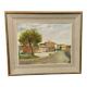Guido hanset (1910-1992) watercolor on paper view of genoa ? 1968 signed