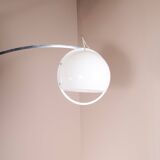 Guzzini arc floor lamp, travertine base