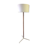 Leather and brass floor lamp