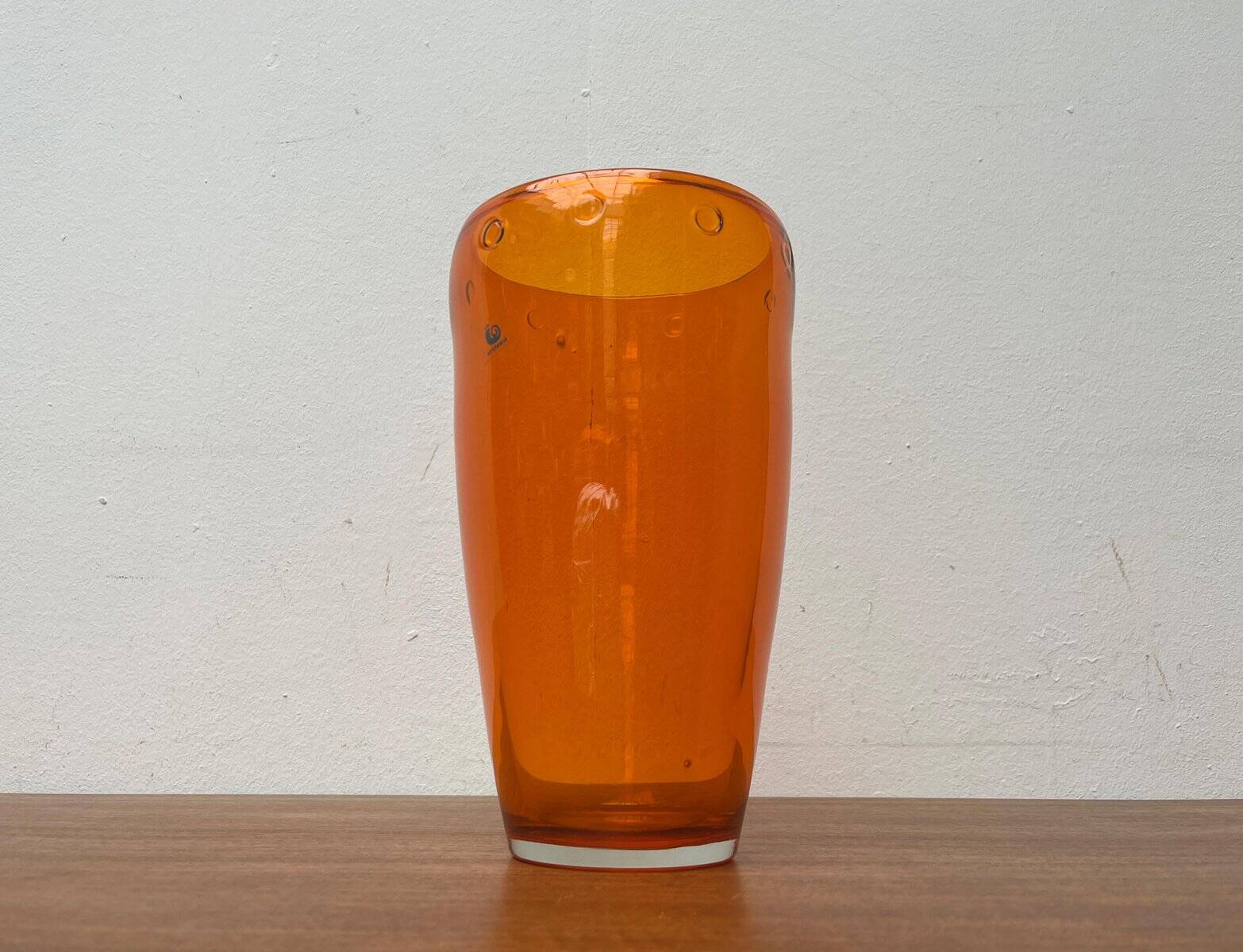 Vintage glass vase by Hysteria, 1980s.