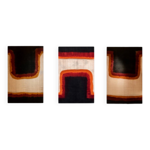 Triptyque à décor géométrique