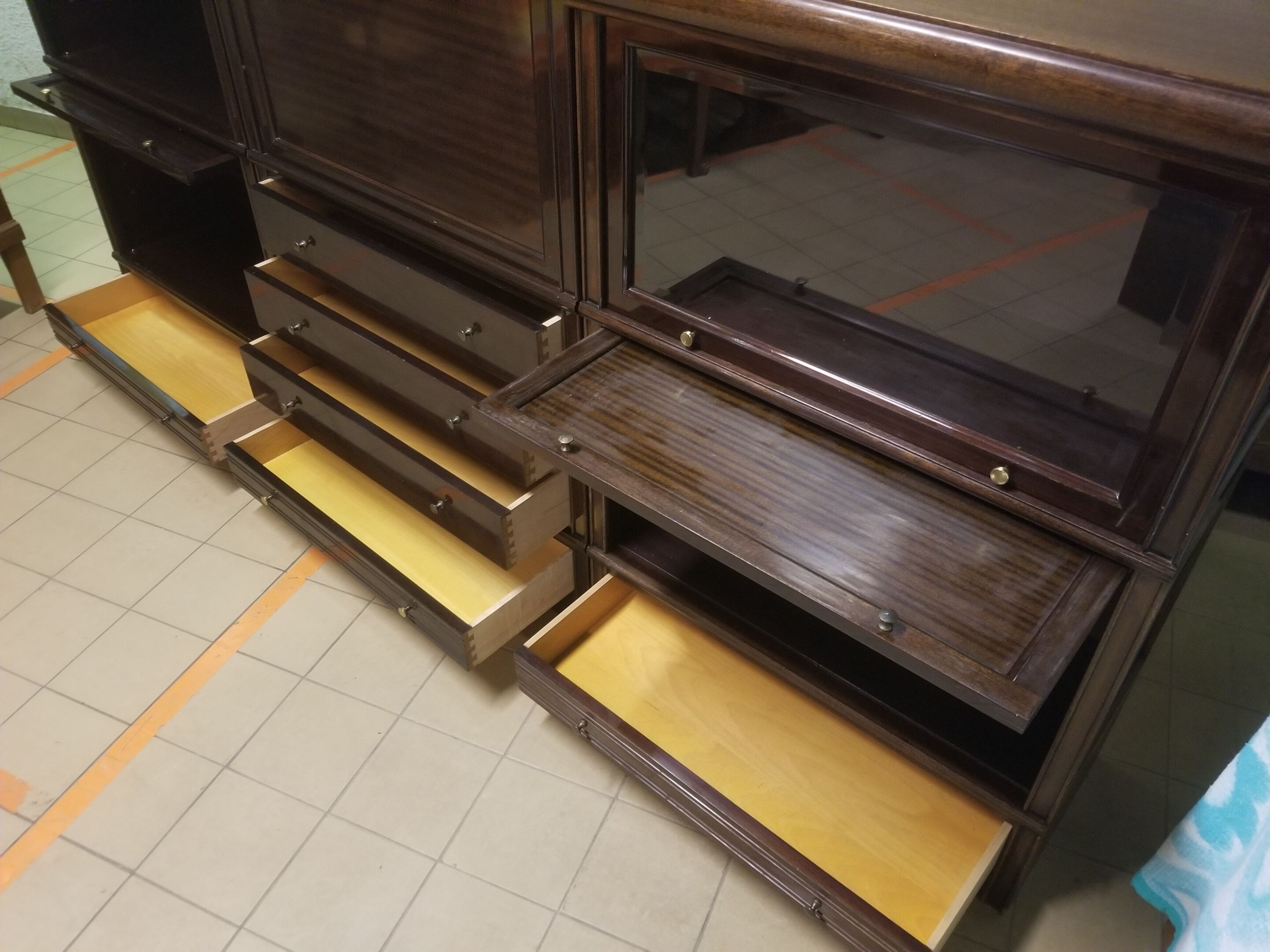 Modular vintage window secretary cabinet MD - 60s