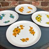Lotus arcopal 4 assiettes vintage