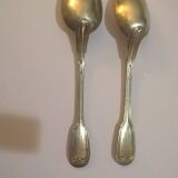 2 vintage christofle fillet pointed entremet spoons 14.5 cm silver metal