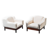 Coppia di poltrone cotone bianco saporiti anni ’70 vintage modernariato