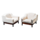 Coppia di poltrone cotone bianco saporiti anni ’70 vintage modernariato