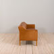 Vintage light cognac aniline leather 3 seater sofa by Mogens Hansen  Denmark, 1970s