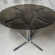 Dining table 1970 chrome and smoked glass