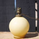 Lampe verre jaune vintage, lampe boule jaune miel, lampe de table verre soufflé, lampe à poser