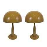Paire de lampes de table, Métal, Couleur moutarde, 21e s. - France