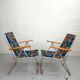 Pair of folding armchairs vintage camping Pouch DDR flowery