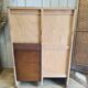Renovated 1977 oak filing cabinet with double curtain