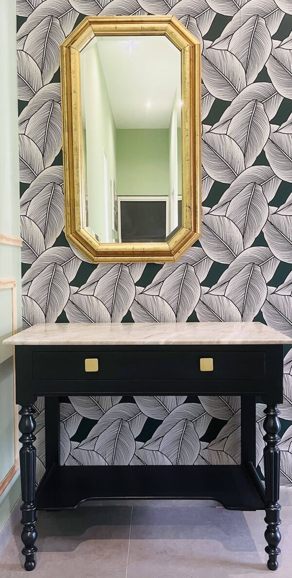 Console ancienne avec marbre