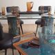 Set of 5 black industrial chairs - 1960s