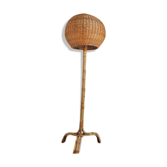 Vintage rattan floor lamp