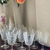 11 decorated wine glasses - Vintage - Made in France