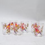 Set of six cups birds 50s