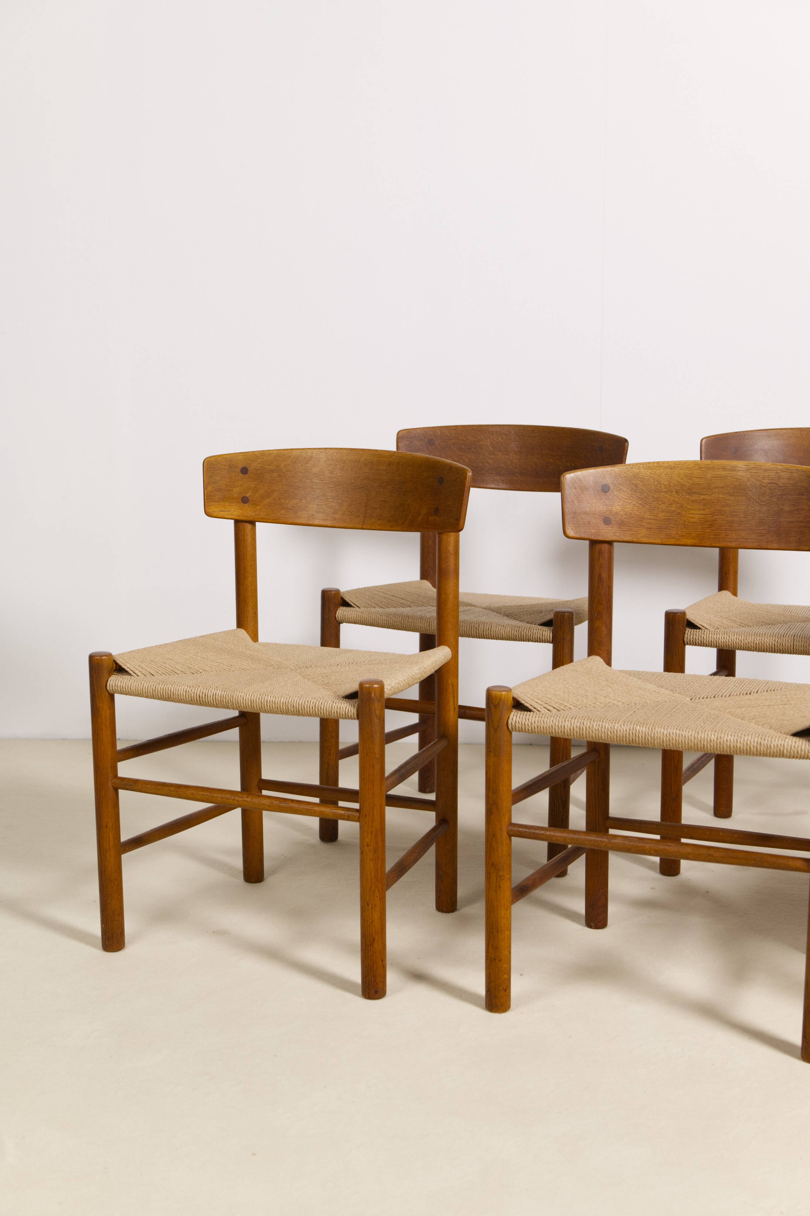 Set of 6 Oak dining chairs 'j39' by Borge Mogensen, 1960s