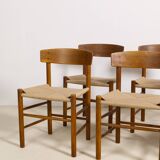 Set of 6 Oak dining chairs 'j39' by Borge Mogensen, 1960s