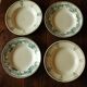 Mismatched lot 4 green hollow plates Flowers Garland Gaudeloupe Saint Amand
