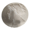 Plaster medallion female portrait signed Marthe Meys early 20th century