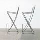 Postmodern German Kreuzschwinger bar stool by Till Behrens for Meyer Stahlmöbel, 1980s.