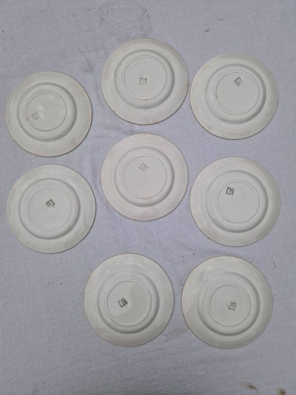 Lot De 8 Assiettes Plates Manufacture Salins