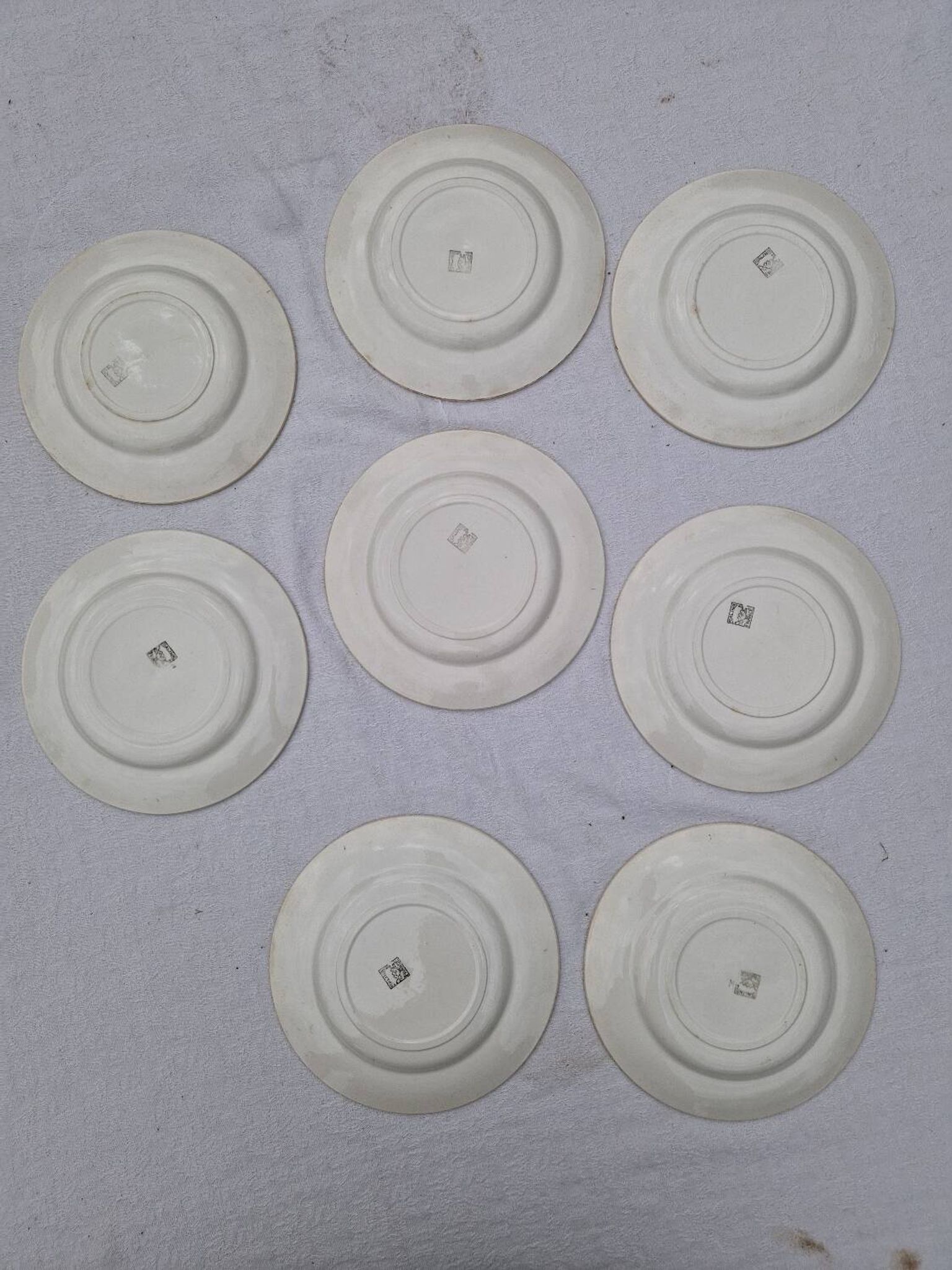 Lot De 8 Assiettes Plates Manufacture Salins