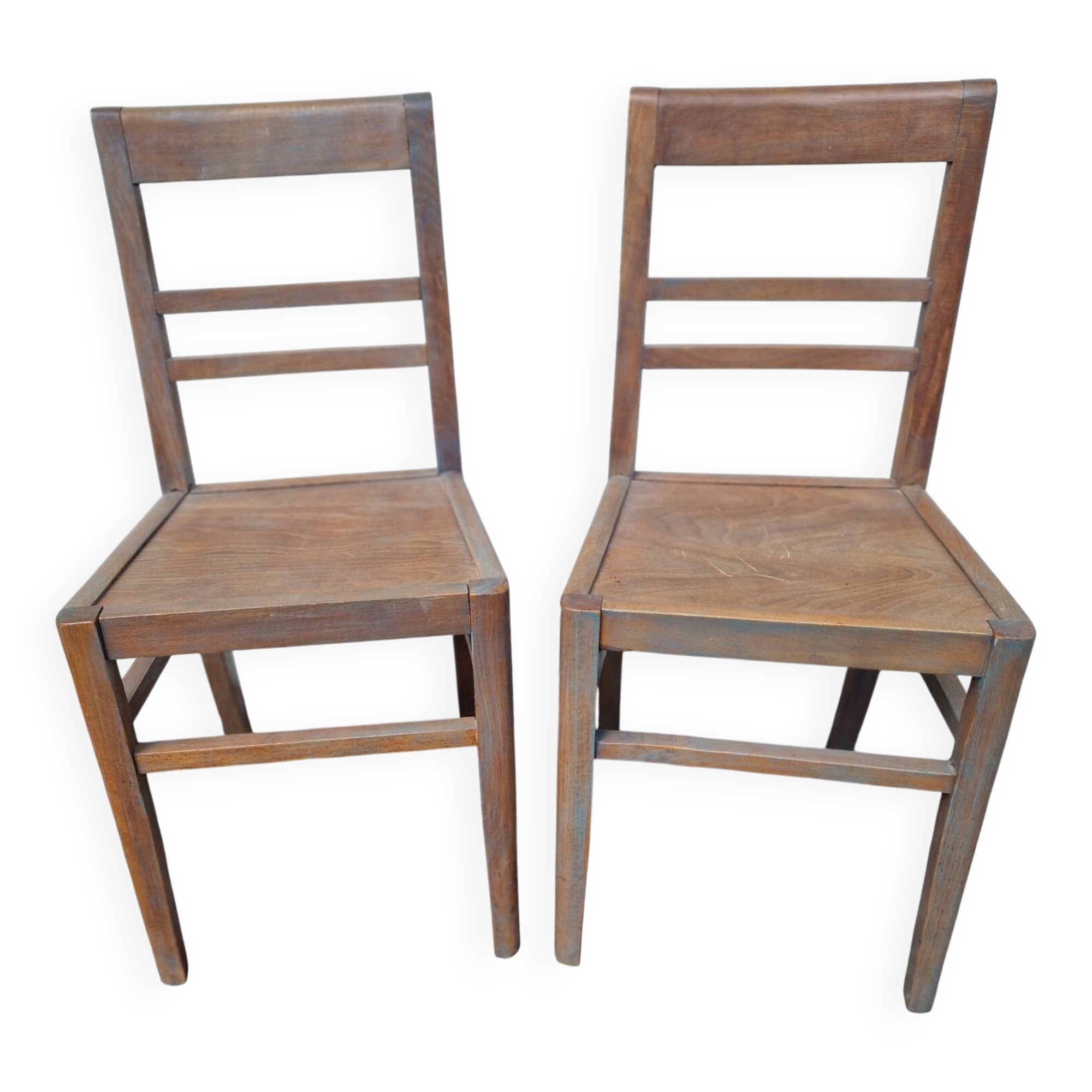 Pair of refurbished vintage bistro chairs