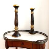 Pair of vintage gilded wood candlesticks