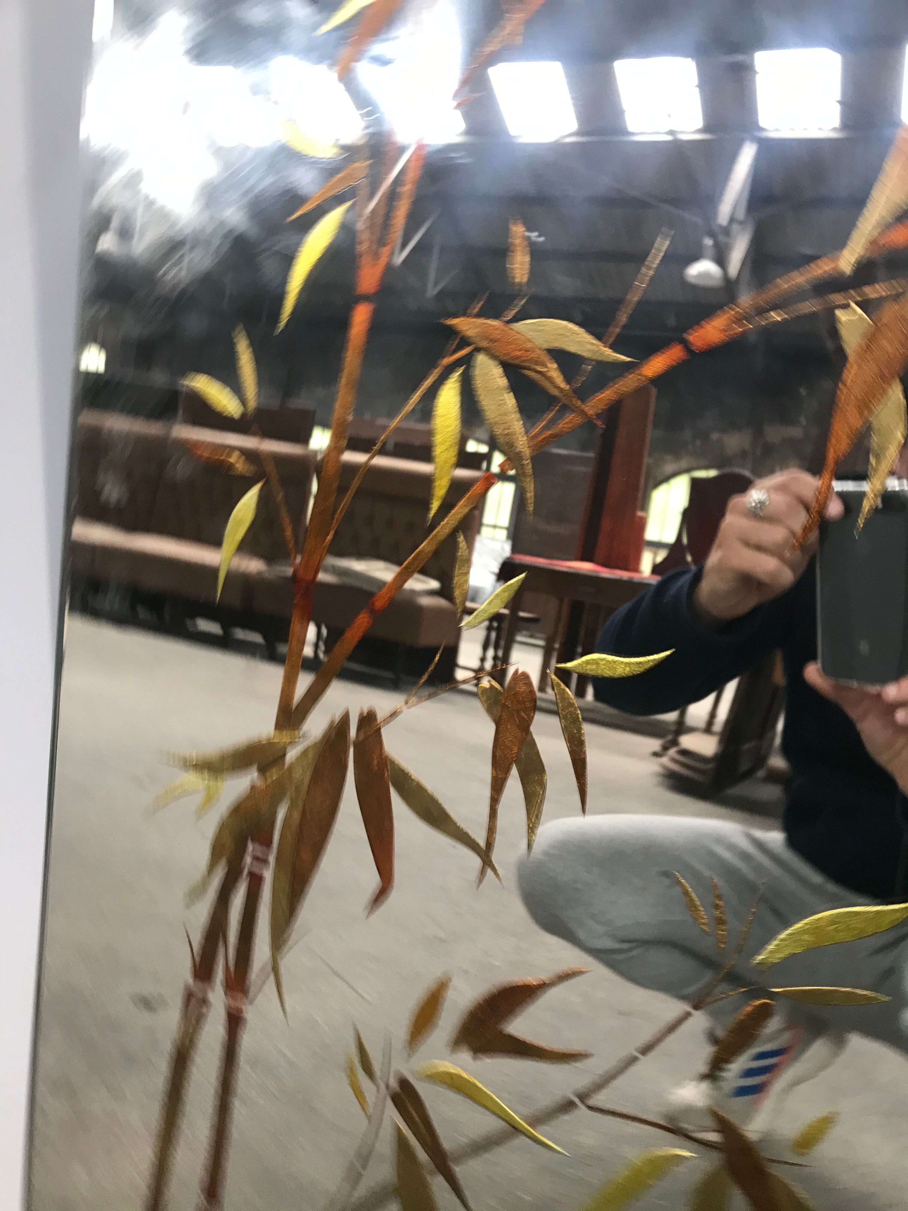 Exotic-patterned brasserie bistro mirror