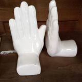 Ceramic Hands Bookends