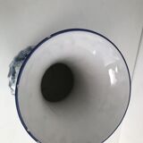 Vase with vintage blue and white flower pattern signed