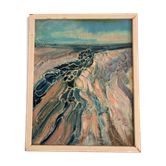 Tableau Peinture Expressionniste Impasto Marine Mer Rivière  Deloison