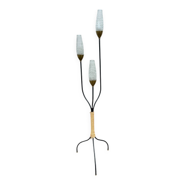 1950s metal and rope floor lamp