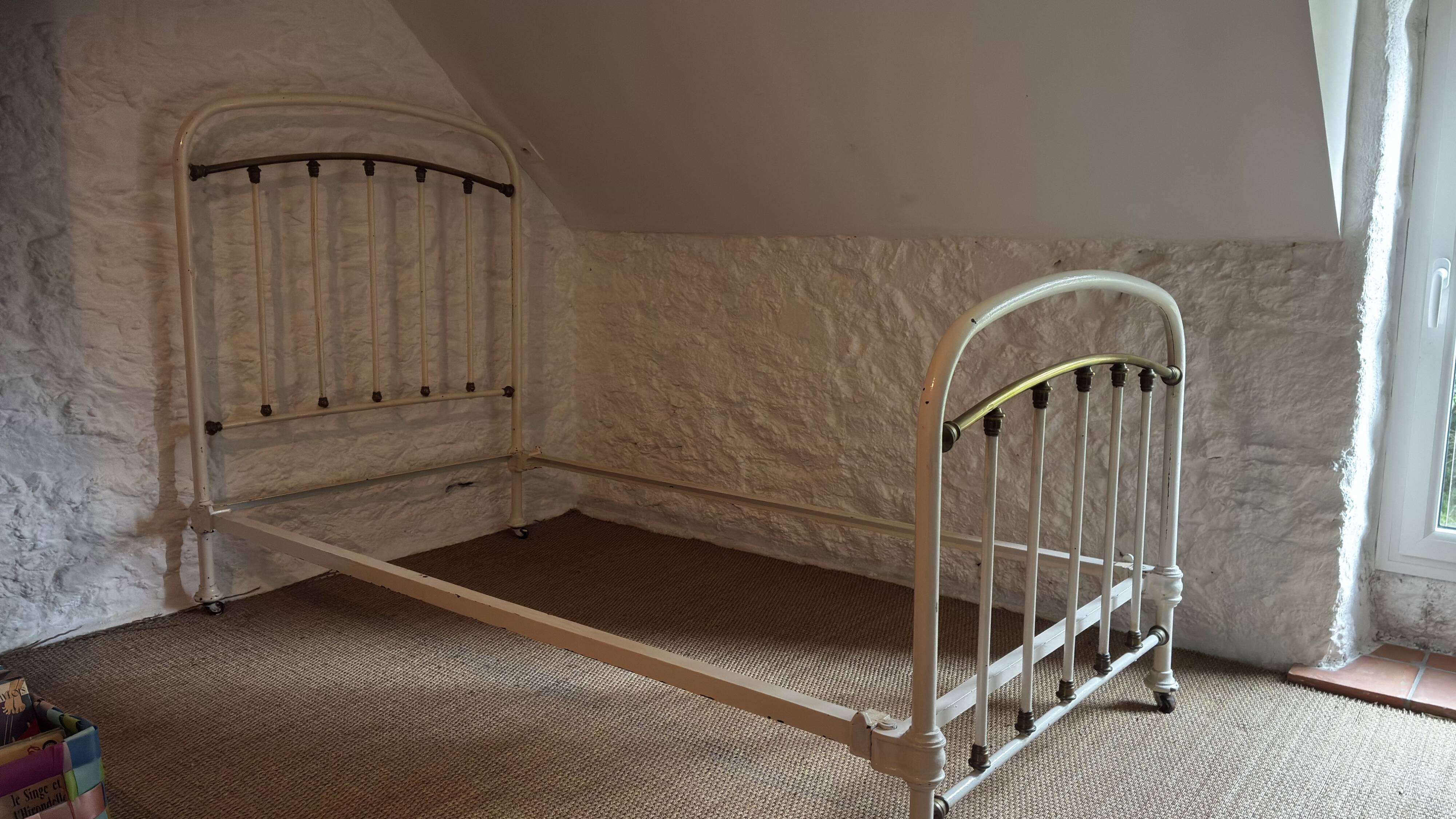 Wrought iron and copper bed, 1900