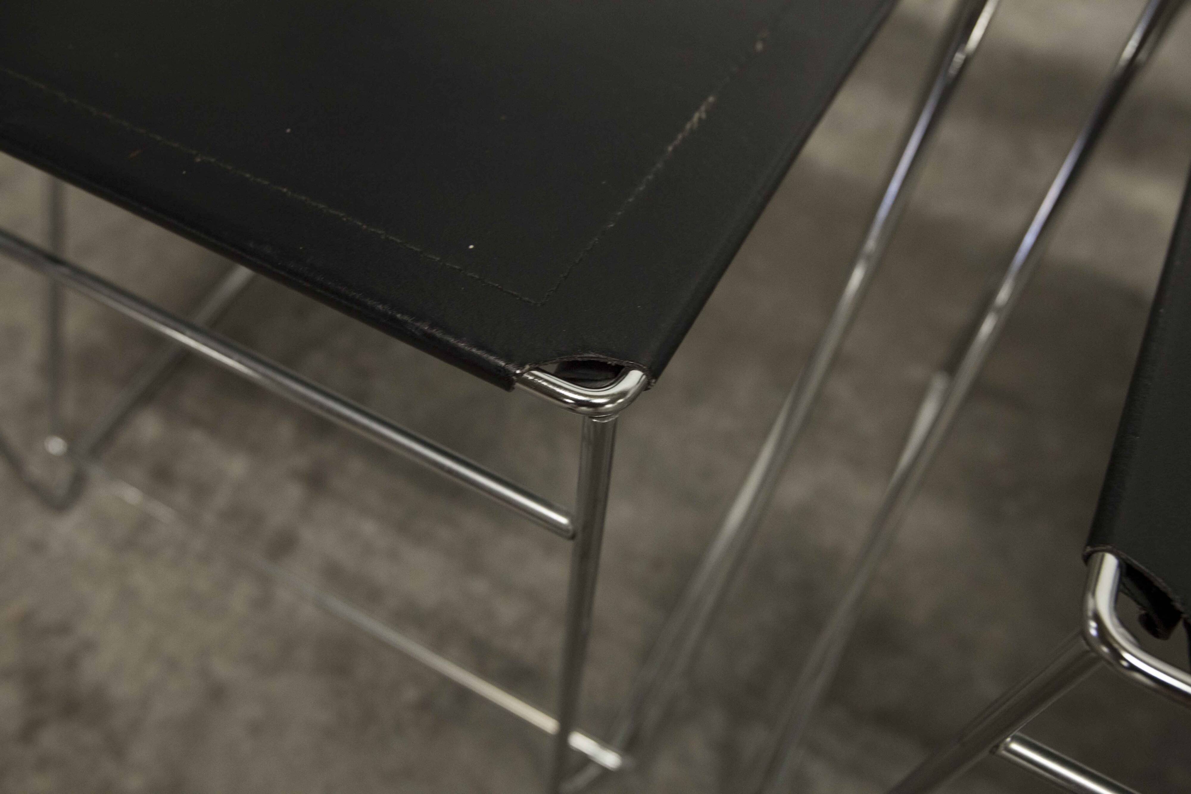 Set of 3 minimalist X line chairs by Niels Jorgen Haugesen for Hybodan