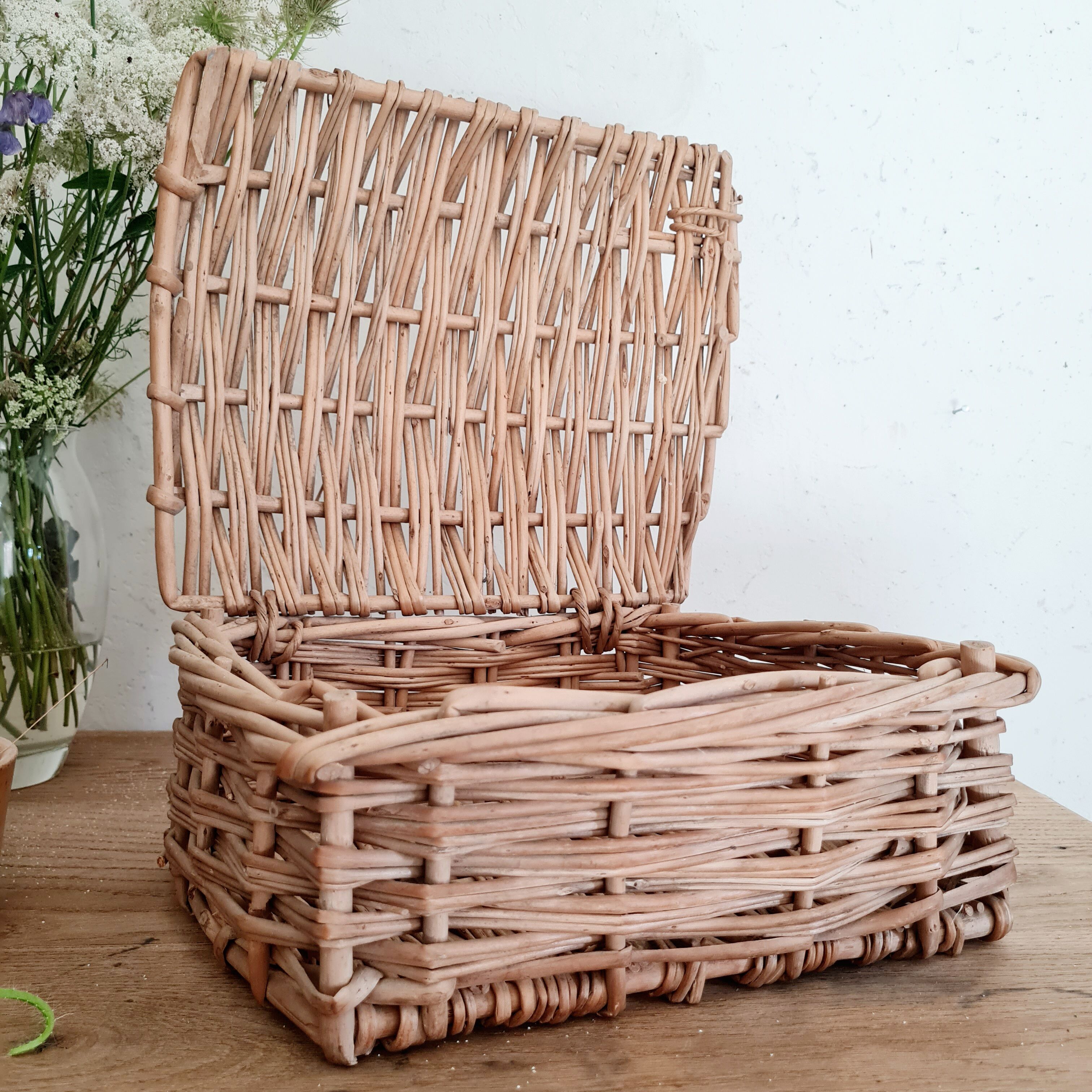 Rattan chest - small old trunk